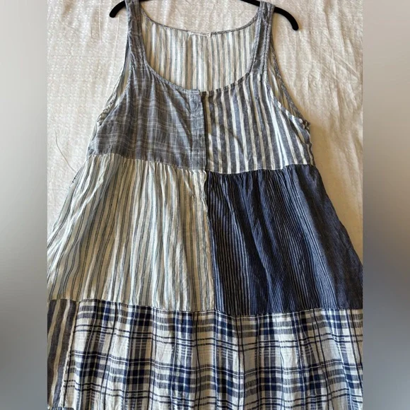 Free People CP Shades Linen Patchwork Dress - Picture 13 of 16